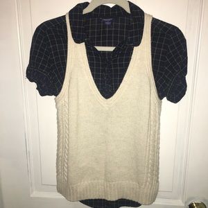 Ladies American Eagle blouse, vest duo